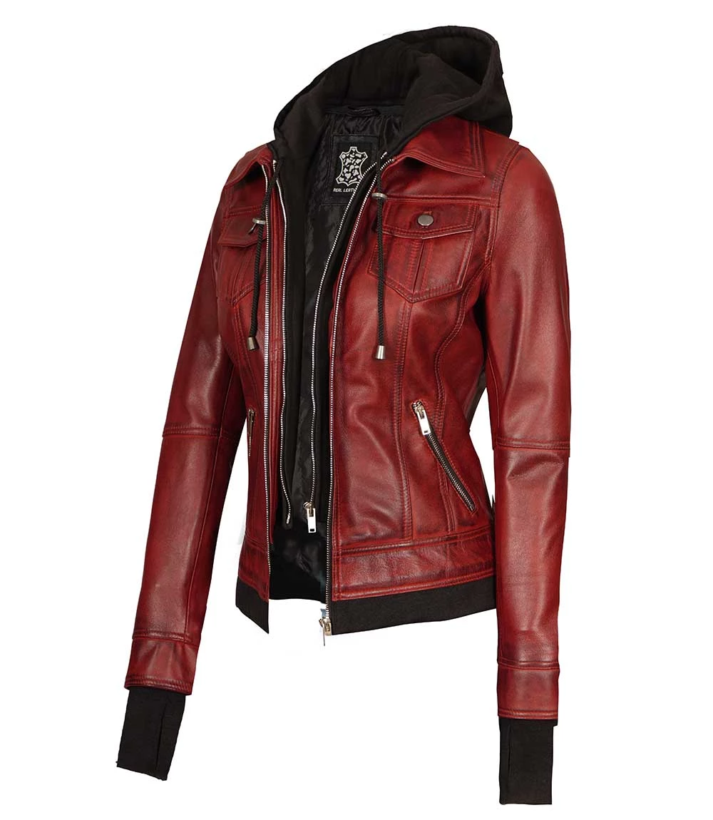 Sleek Sophistication: Red Leather Jacket Essentials for Women